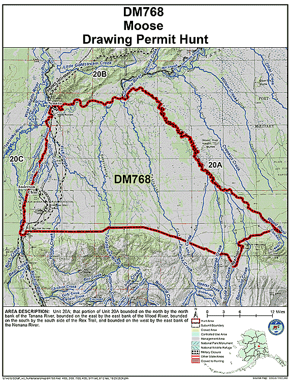 Map of moose hunt number dm768