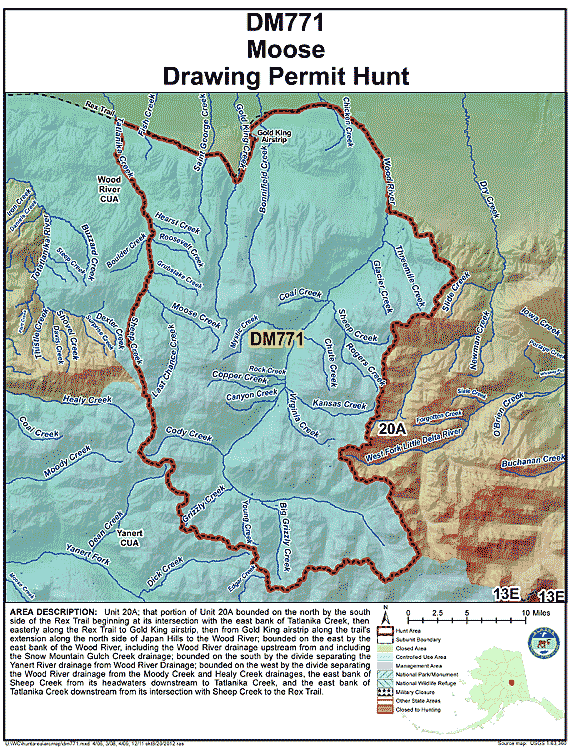 Map of  hunt number dm771