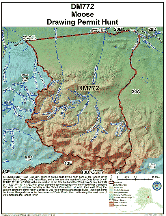 Map of  hunt number dm772