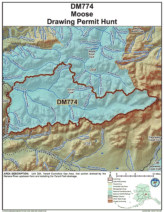 Map of  hunt number dm774