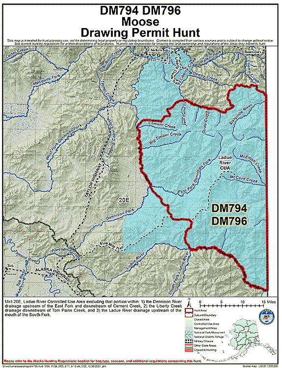 Map of  hunt number dm796