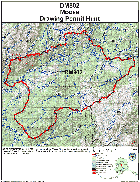 Map of  hunt number dm802