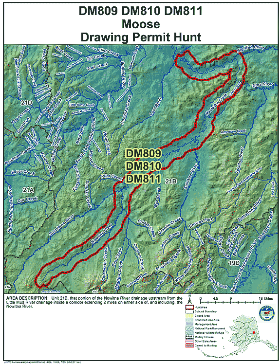 Map of  hunt number dm809