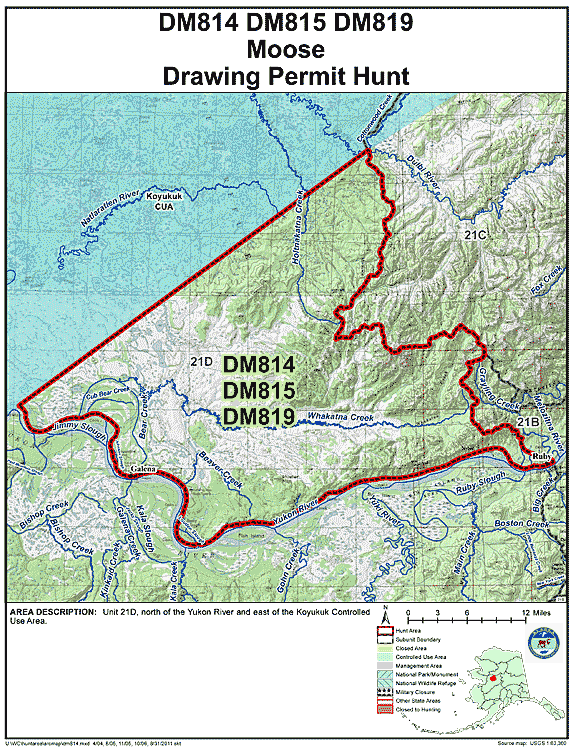 Map of moose hunt number dm814