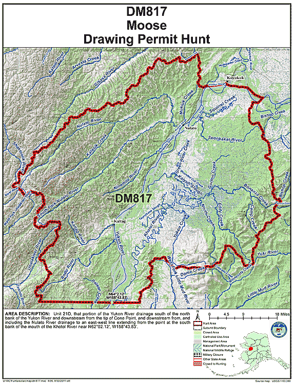 Map of  hunt number dm817