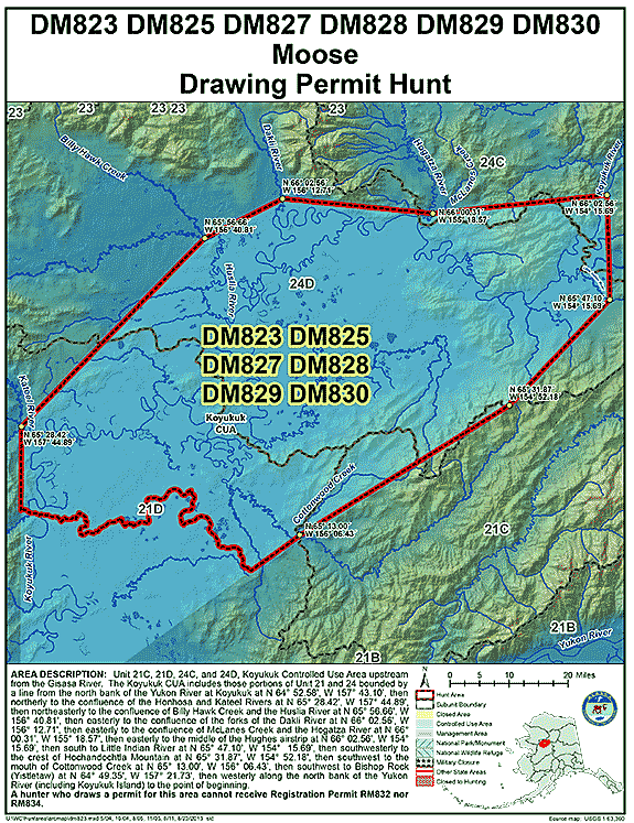 Map of moose hunt number dm823