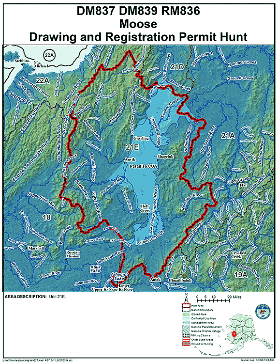 Map of moose hunt number dm837