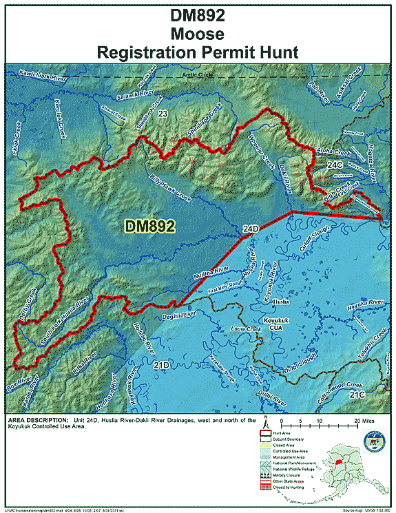 Map of  hunt number dm892