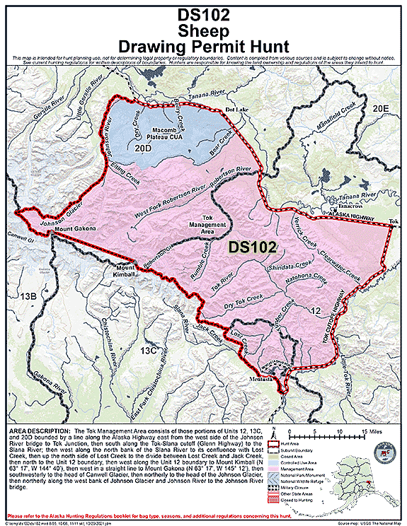 Map of  hunt number ds102