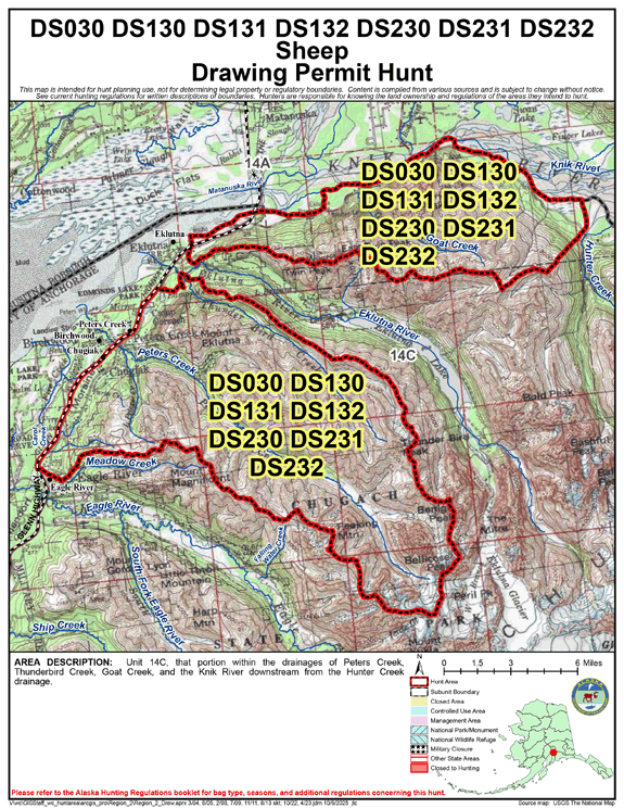 Map of sheep hunt number ds130