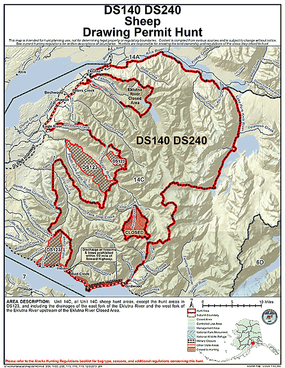 Map of  hunt number ds140