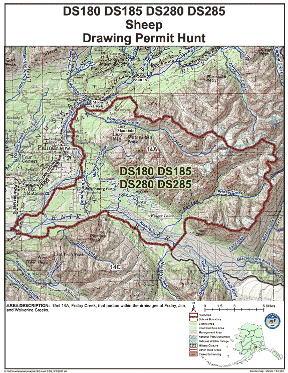 Map of  hunt number ds180