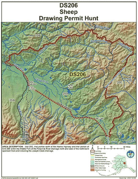 Map of  hunt number ds206