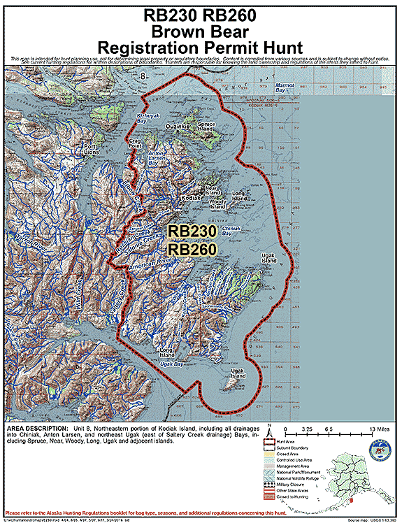 Map of  hunt number rb230