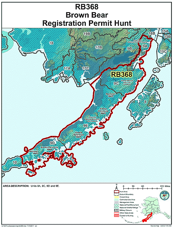 Map of  hunt number rb368