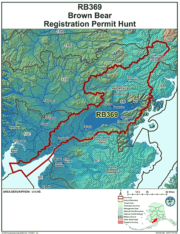 Map of  hunt number rb369