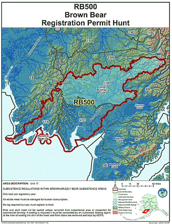 Map of  hunt number rb500