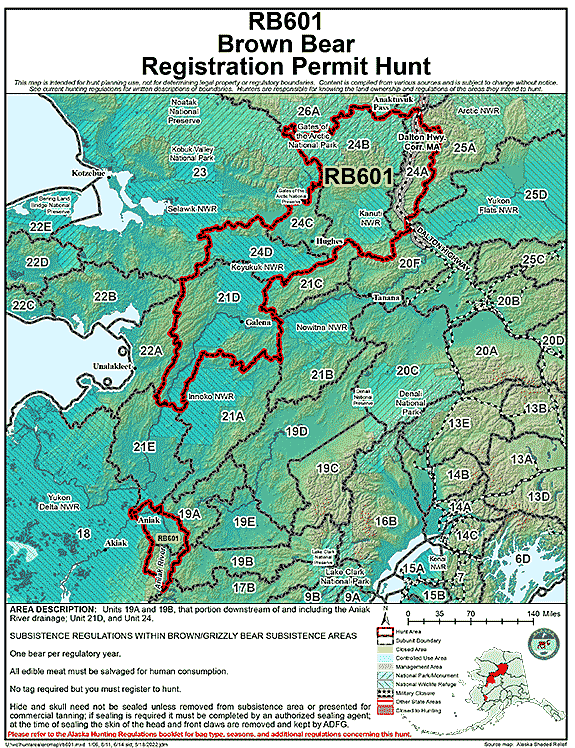 Map of  hunt number rb601