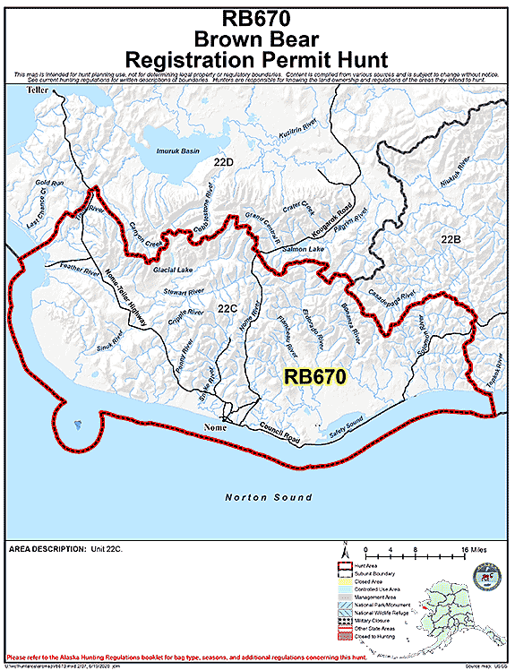 Map of  hunt number rb670