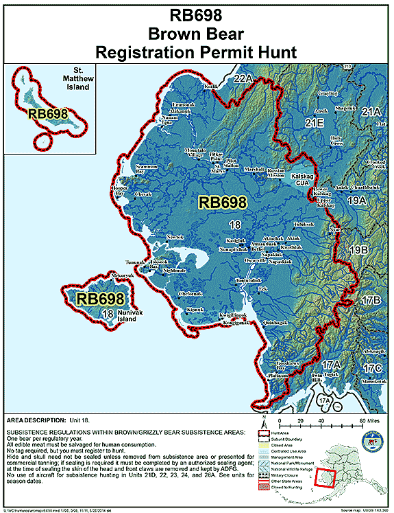 Map of  hunt number rb698