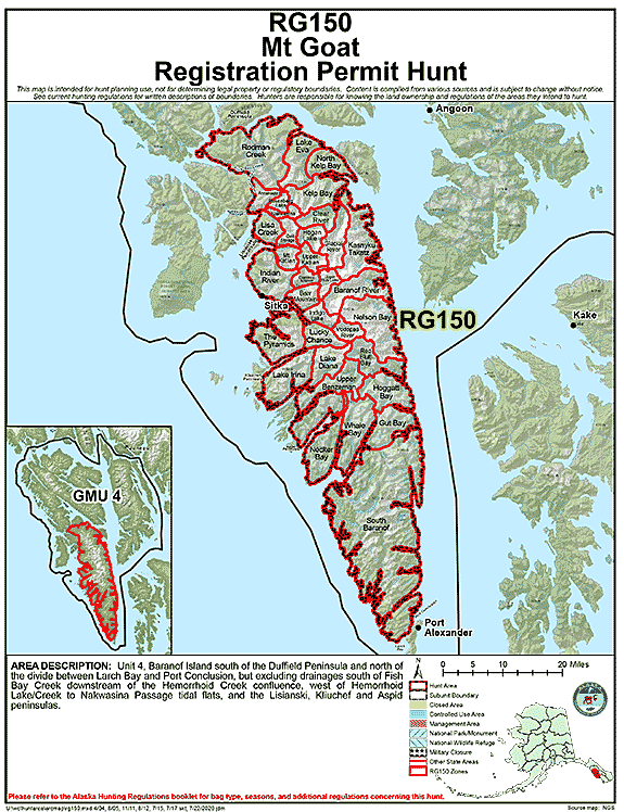 Map of  hunt number rg150