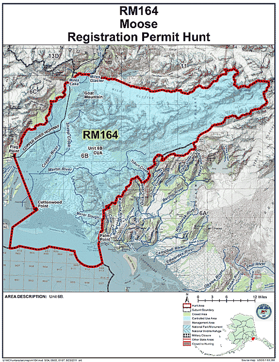 Map of  hunt number rm164