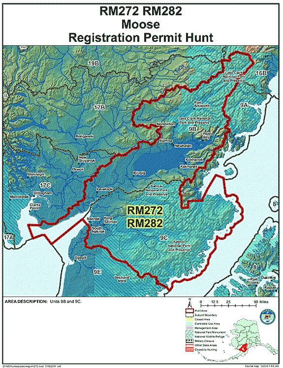 Map of  hunt number rm272