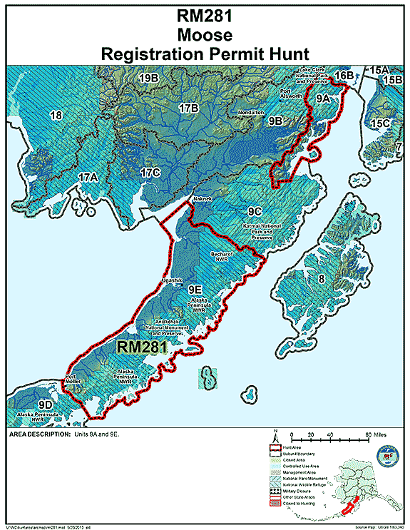 Map of moose hunt number rm281