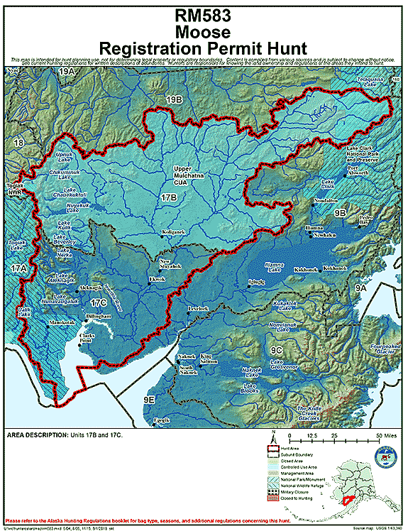 Map of moose hunt number rm583