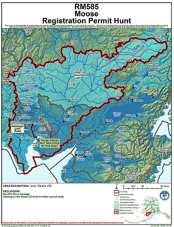 Map of  hunt number rm585