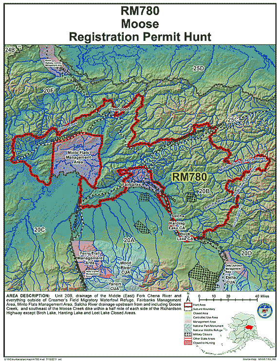 Map of moose hunt number rm780