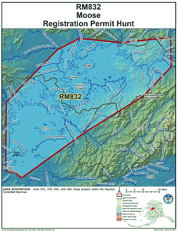 Map of  hunt number rm832