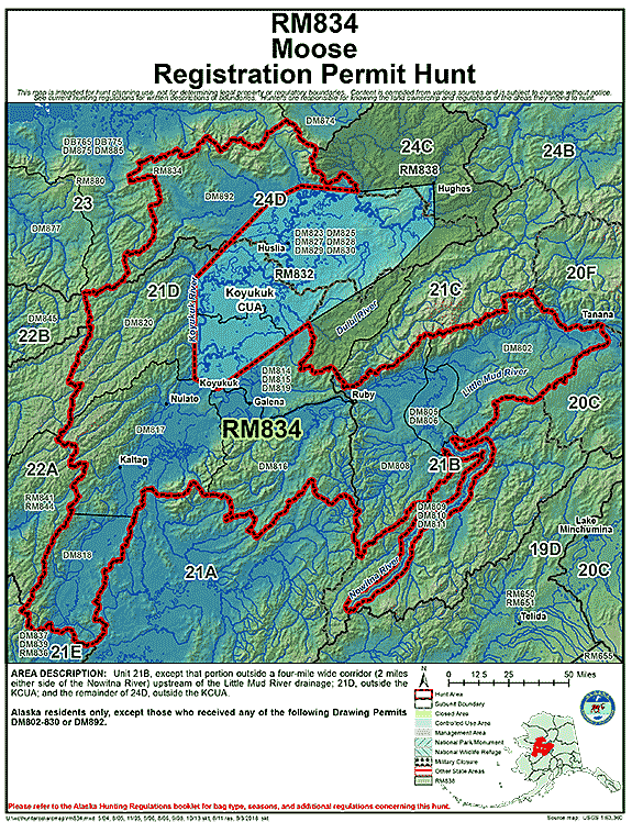 Map of  hunt number rm834