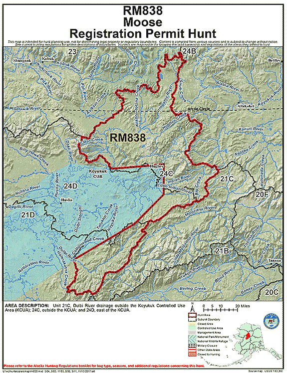 Map of moose hunt number rm838