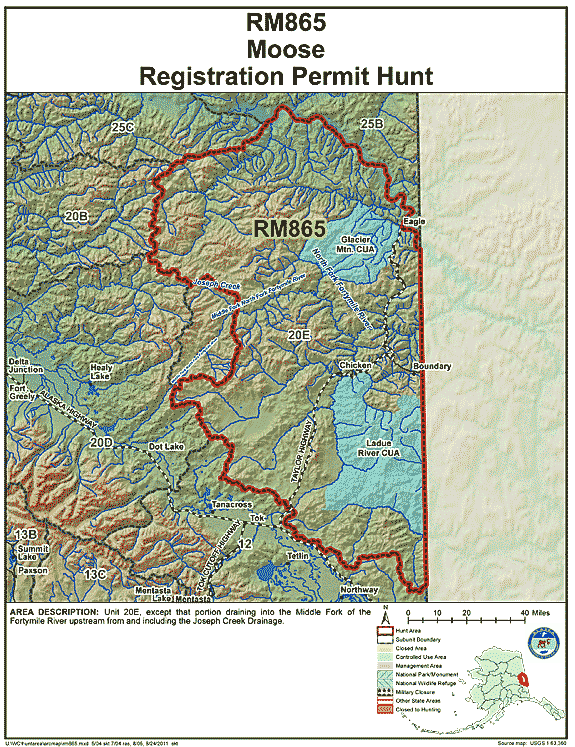 Map of  hunt number rm865