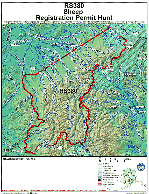 Map of  hunt number rs380