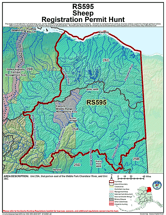 Map of sheep hunt number rs595