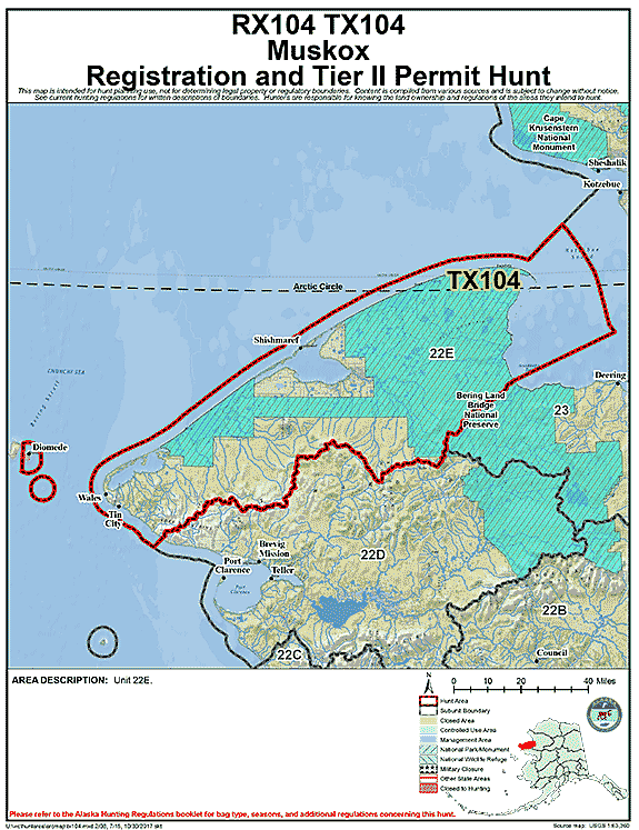 Map of muskox hunt number rx104