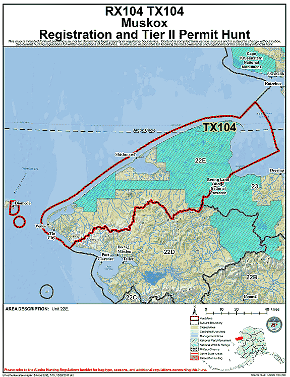 Map of  hunt number rx104