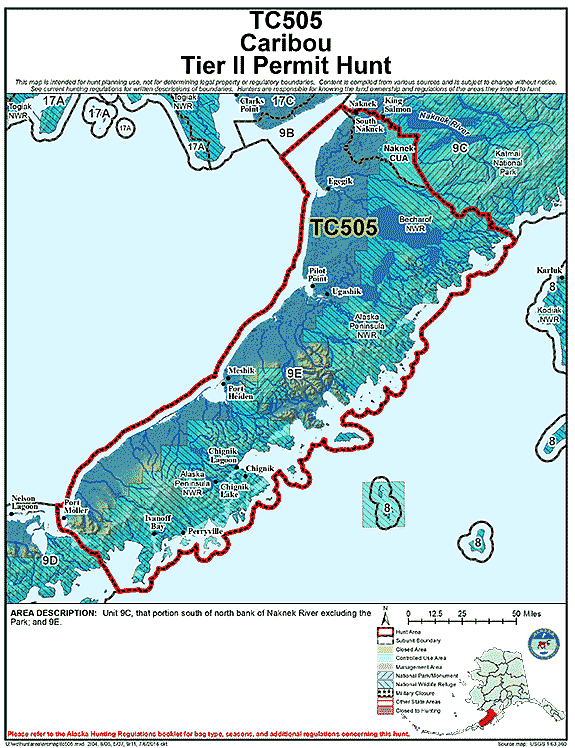 Map of  hunt number tc505