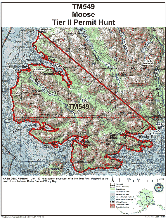 Map of moose hunt number tm549