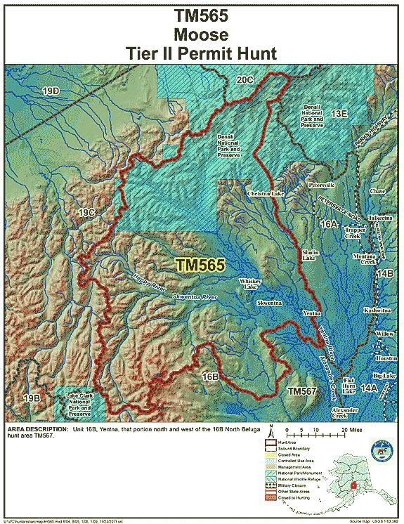 Map of moose hunt number tm565