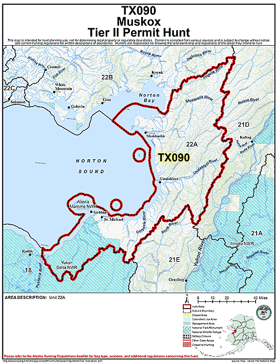 Map of muskox hunt number tx090