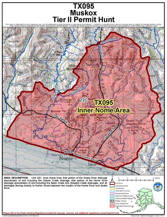 Map of muskox hunt number tx095