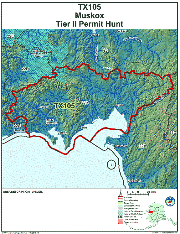 Map of  hunt number tx105