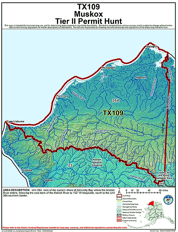 Map of  hunt number tx109