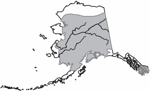 Range map of spruce grouse in Alaska