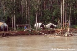 Subsistence fish camp in Alaska.