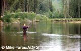 Fly fishing in Alaska.