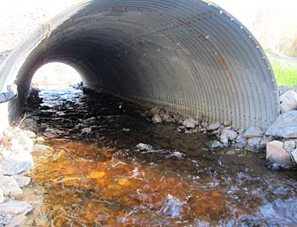 Old Tyonek Creek culvert after replacement.